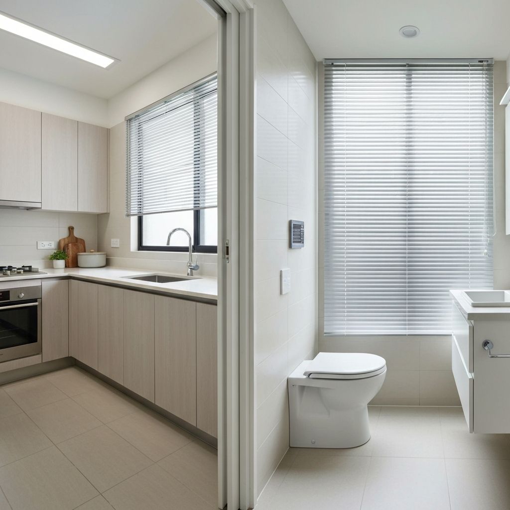 Aluminium blinds creating a clean practical finish in a Singapore home