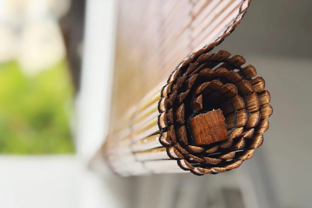 Bamboo blinds providing warm filtered light
