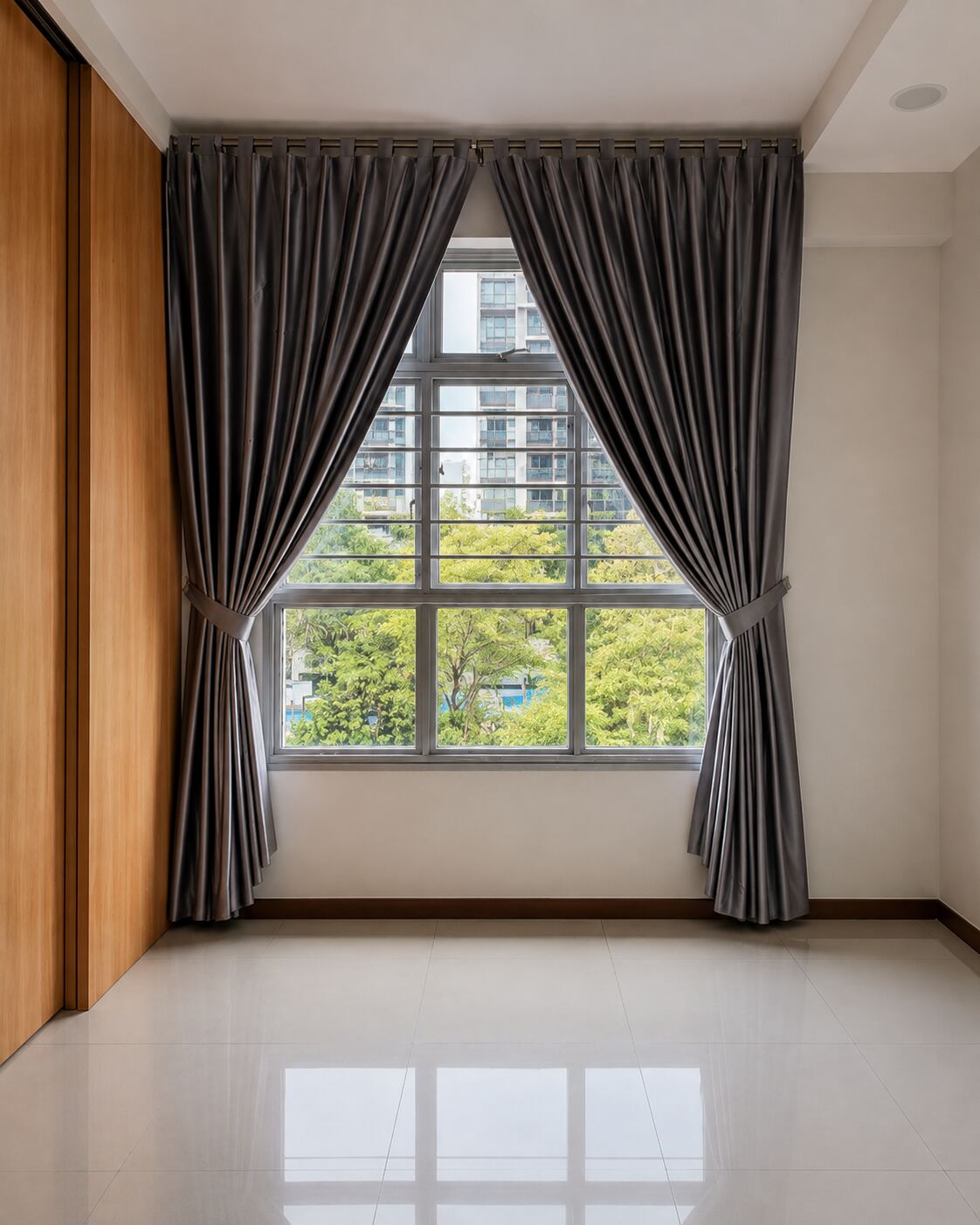 BTO or HDB bedroom with blackout curtains